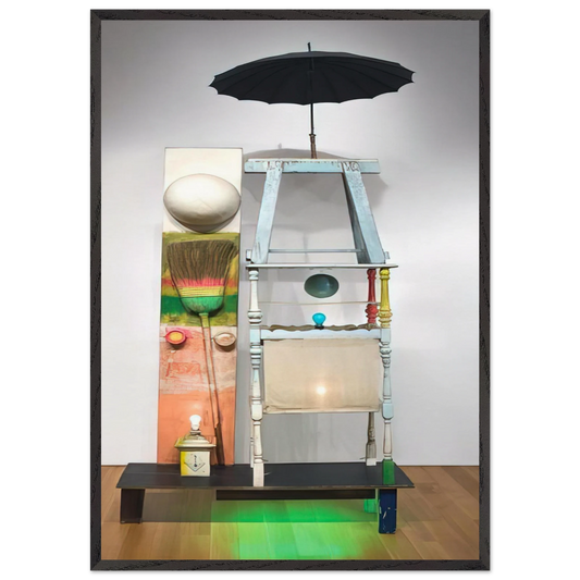 THE TOWER 1957 - Robert Rauschenberg Framed Art Print – Black Wooden Frame - Default Title - -Framed Art Print