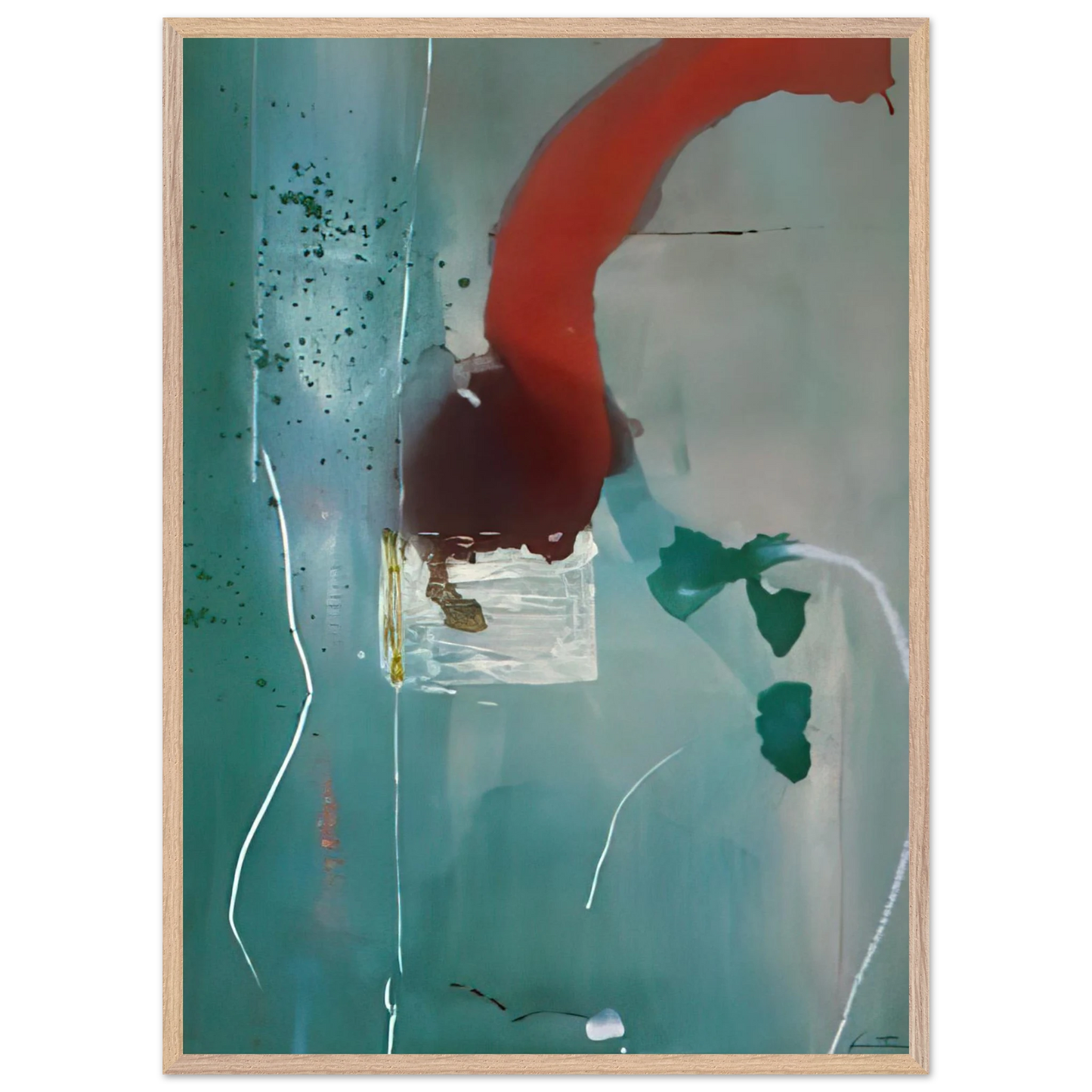 Helen Frankenthaler - Square One - 1985 Wall art - 45x60 cm / 18x24 Inches - Premium Wooden Framed Poster With Fine Art Paper - Black frame