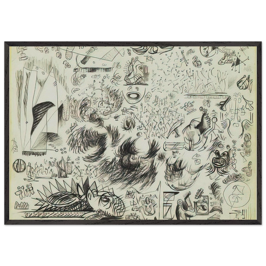 SHEET OF STUDIES 1941 - Jackson Pollock Framed Art Print – Black Wooden Frame - Default Title - -Framed Art Print