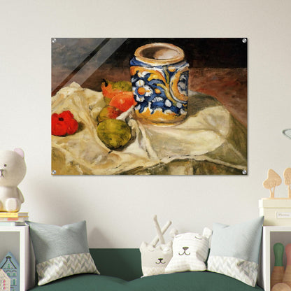 Still life with Italian earthenware jar - Paul Cézanne Acrylic Print - 70x100 cm / 28x40″ inches