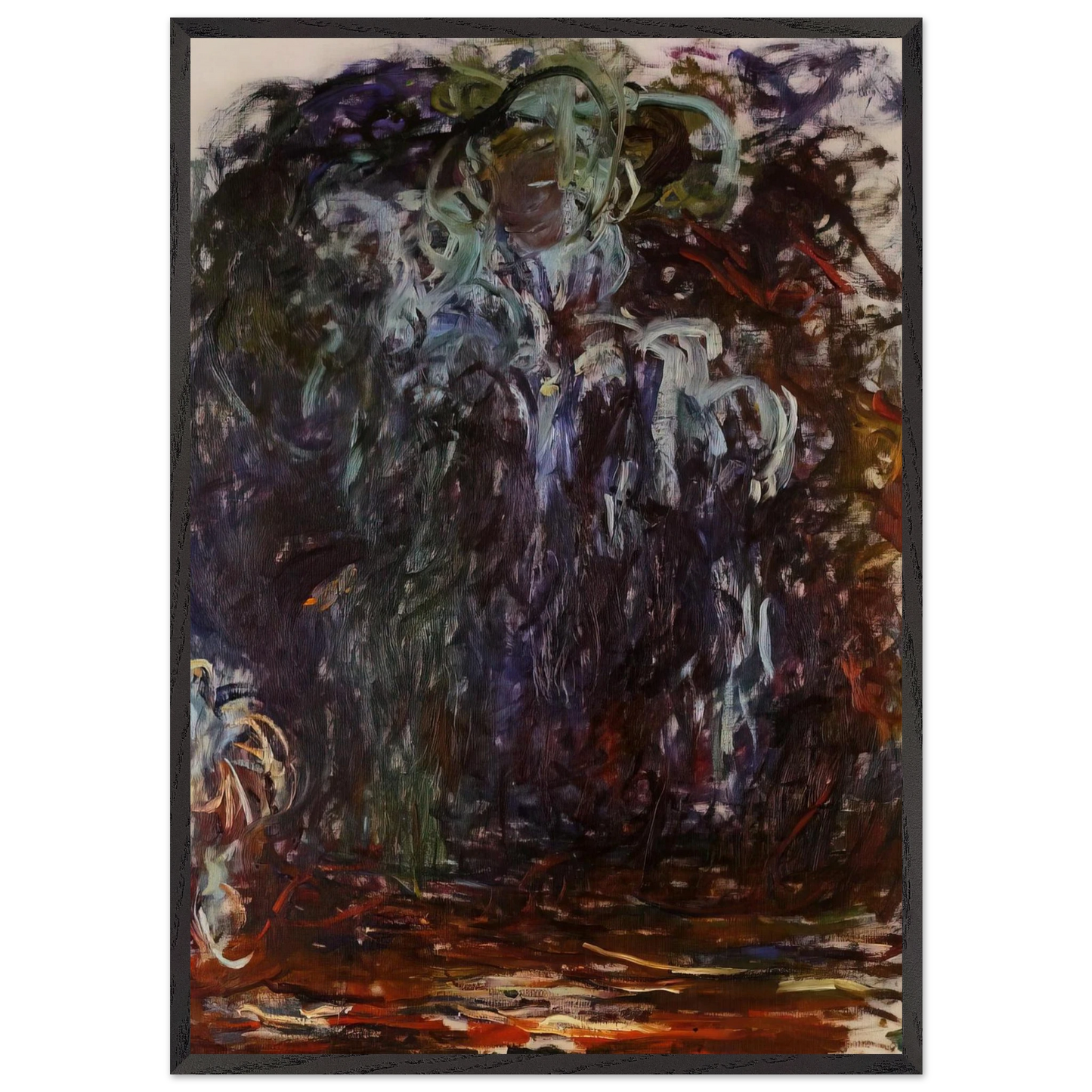 Weeping Willow - claude monet Framed Art Print – Black Wooden Frame - Default Title - -Framed Art Print