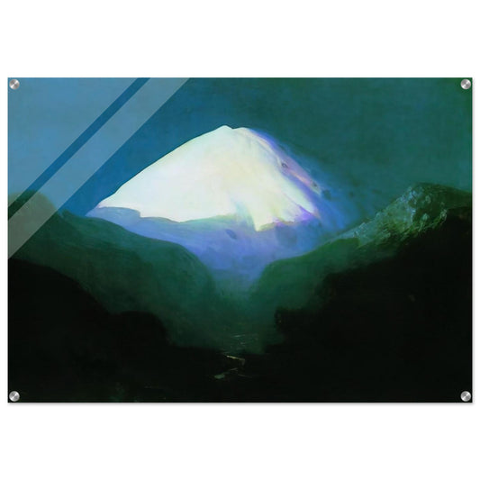 Elbrus. Moonlit Night - Arkhyp Kuindzhi Acrylic Print - 70x100 cm / 28x40″ inches | Arkhyp Kuindzhi Wall Art | Arkhyp Kuindzhi Prints