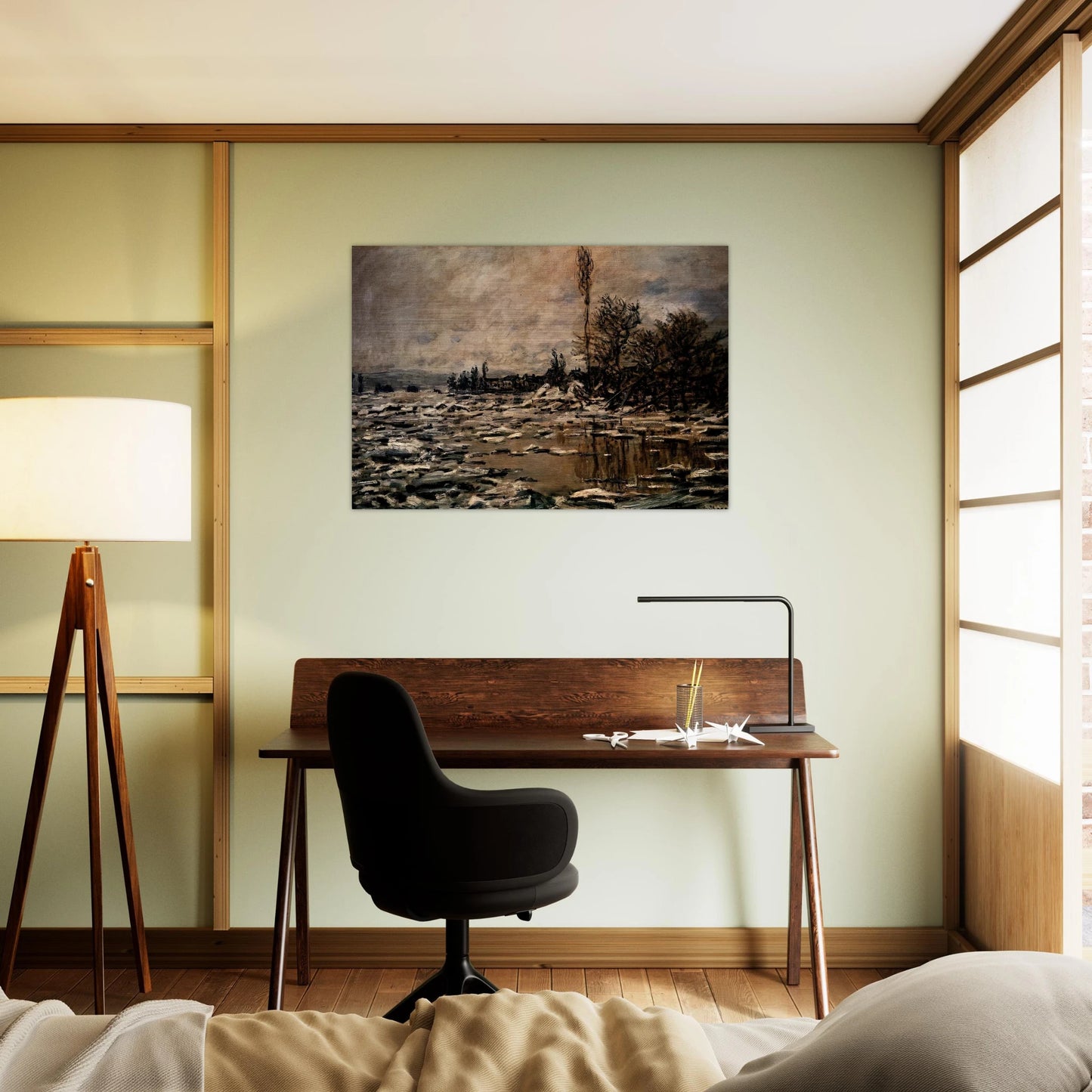 The Break-up of the Ice - claude monet Brushed Aluminum Print - 70x100 cm / 28x40 inches | claude monet Aluminum Print | claude monet Prints