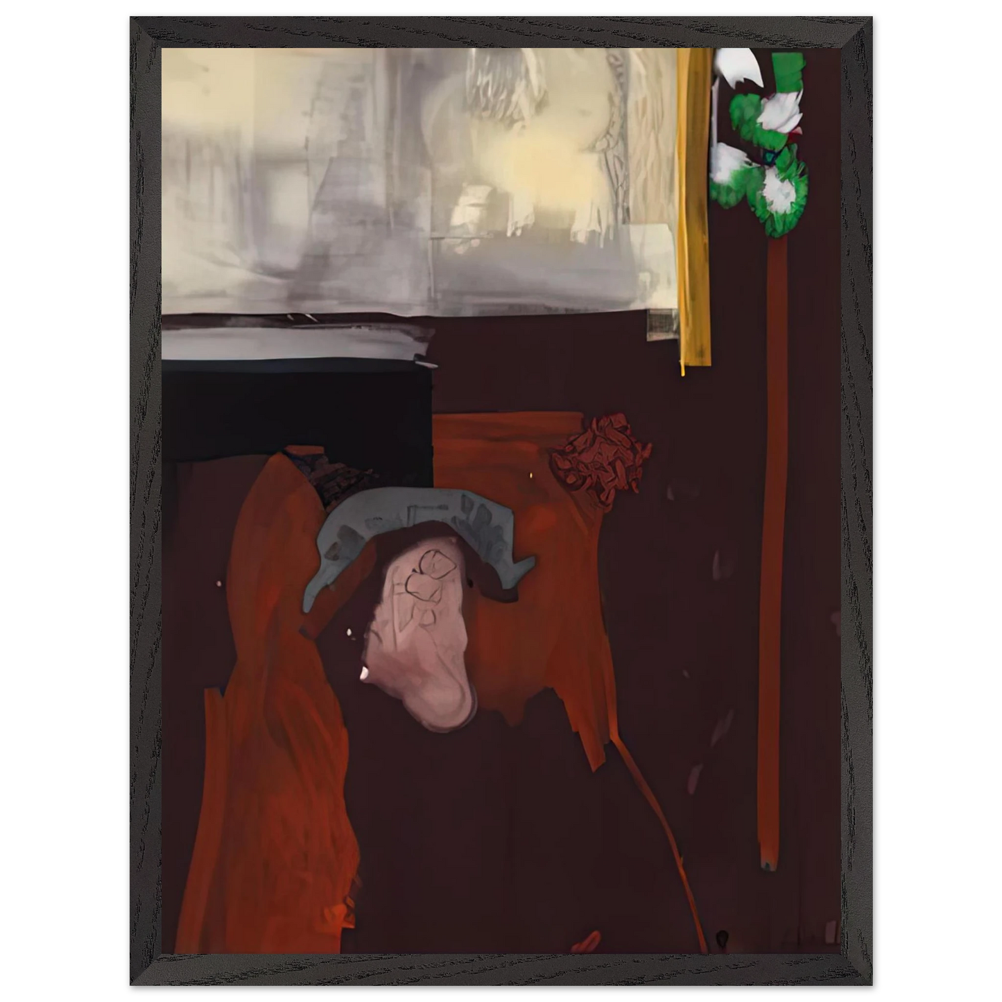 Helen Frankenthaler - The Widow of Fantin Latour, 1988- Wall Art - 60x80 cm / 24x32 inches - Premium Wooden Framed Poster With Fine Art Paper - Black frame