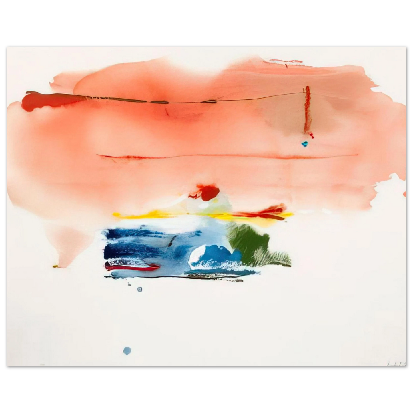 Helen Frankenthaler - Santa Fe II - 1986 Wall art - 60x80 cm / 24x32 inches - Premium Wooden Framed Poster With Fine Art Paper - Wood frame