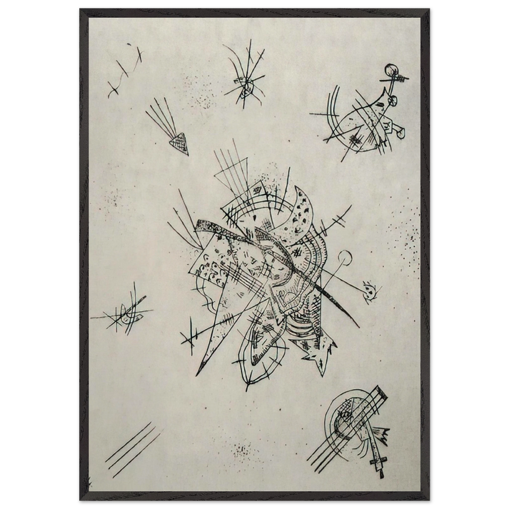 SMALL WORLDS X 1922 - Wassily Kandinsky 70x100 cm / 28x40 inches Framed Art Print – Black Wooden Frame