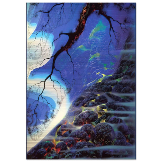 Mystical Big Sur - Eyvind Earle Brushed Aluminum Print - 70x100 cm / 28x40 inches | Eyvind Earle Aluminum Print | Eyvind Earle Prints