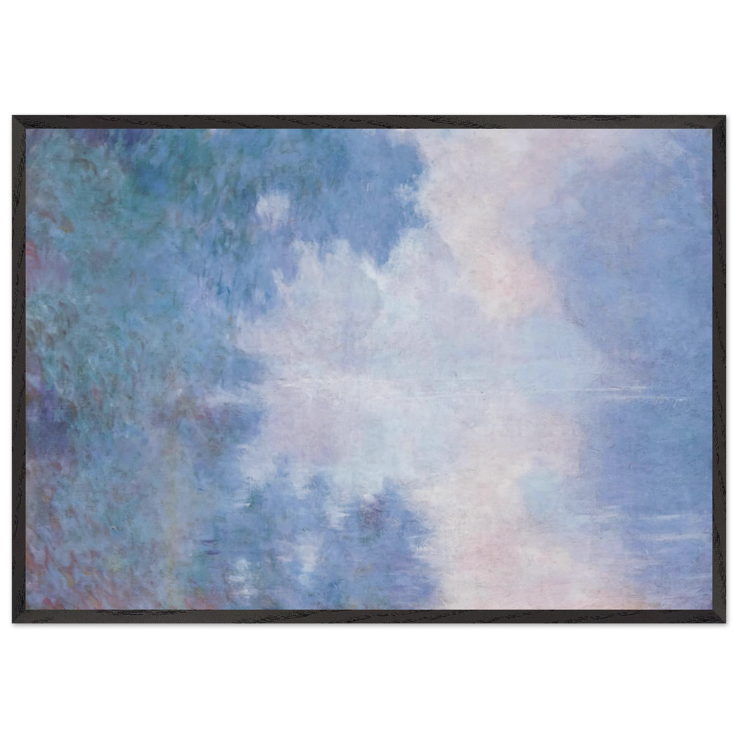 Morning on the Seine Mist - claude monet Framed Art Print – Black Wooden Frame - Default Title - -Framed Art Print
