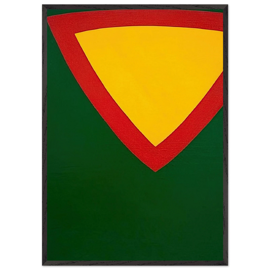 Purple Triangle - Al Held Framed Art Print – Black Wooden Frame - Default Title - -Framed Art Print