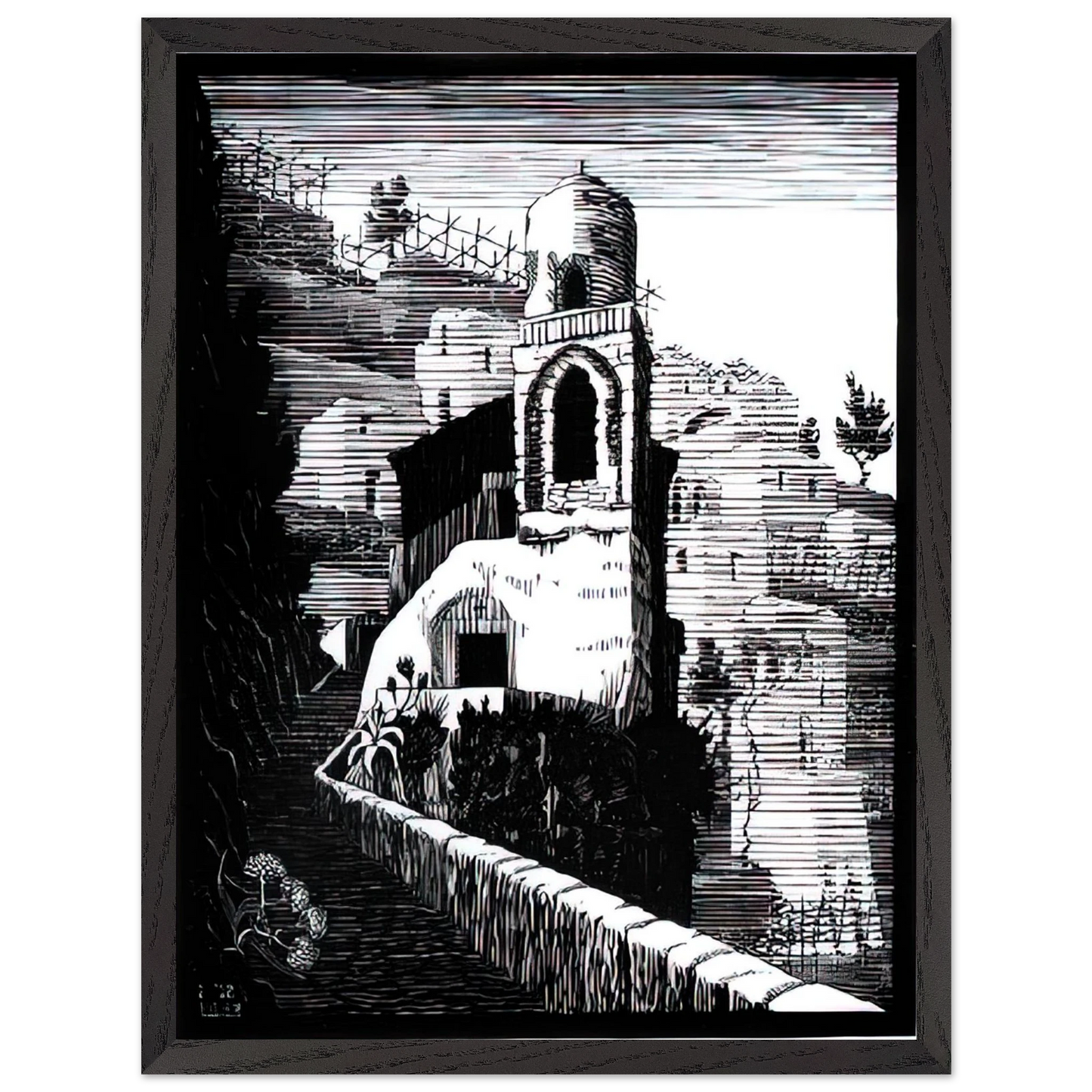 MC Escher - SAN GIOVANNI RAVELLO FEBRUARY 1932 1932 Wall Art - 30x40 cm / 12x16 inches - Fine Art Poster - -