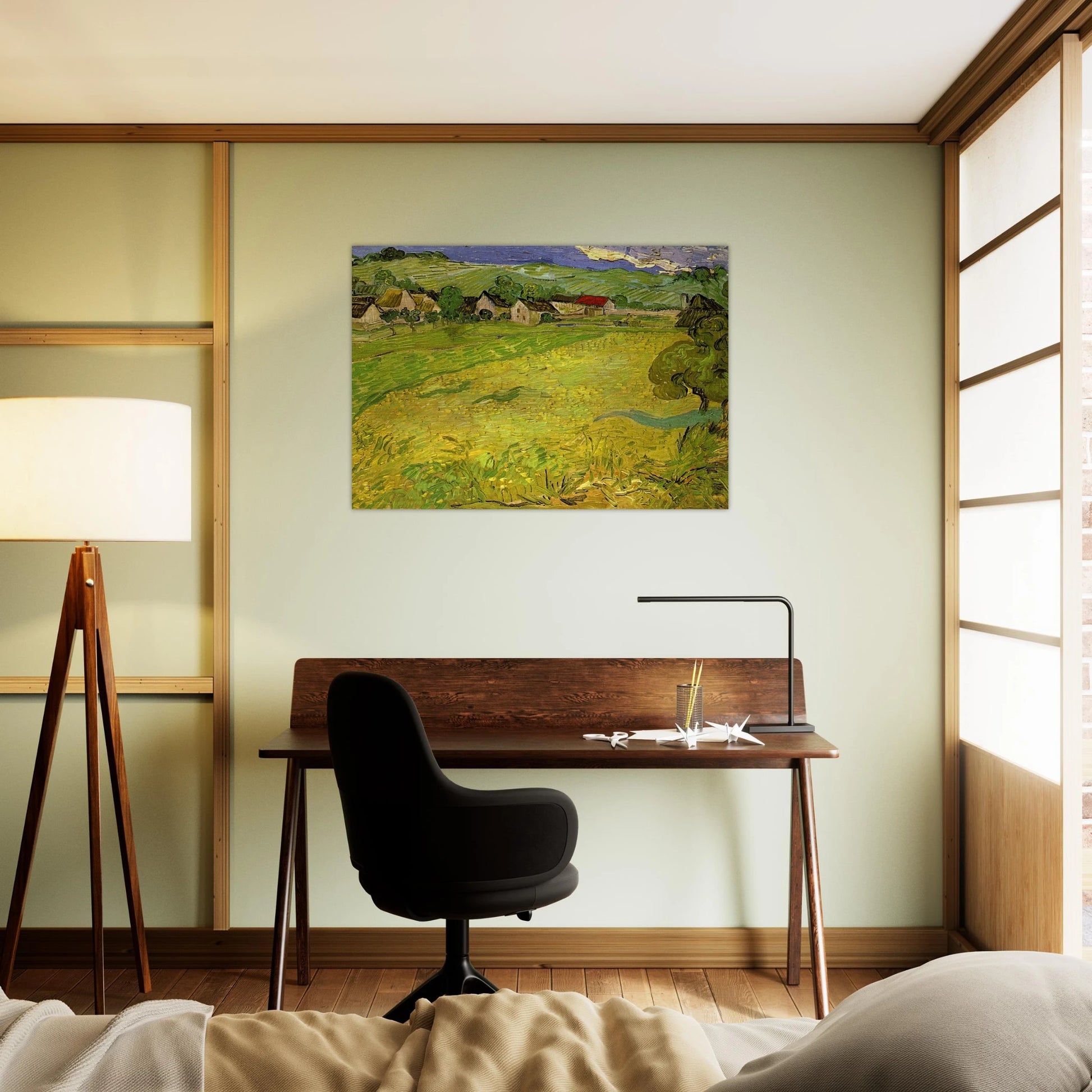 View of Vessenots near Auvers - Vincent van Gogh Brushed Aluminum Print - 70x100 cm / 28x40 inches | Vincent van Gogh Aluminum Print | Vincent van Gogh Prints