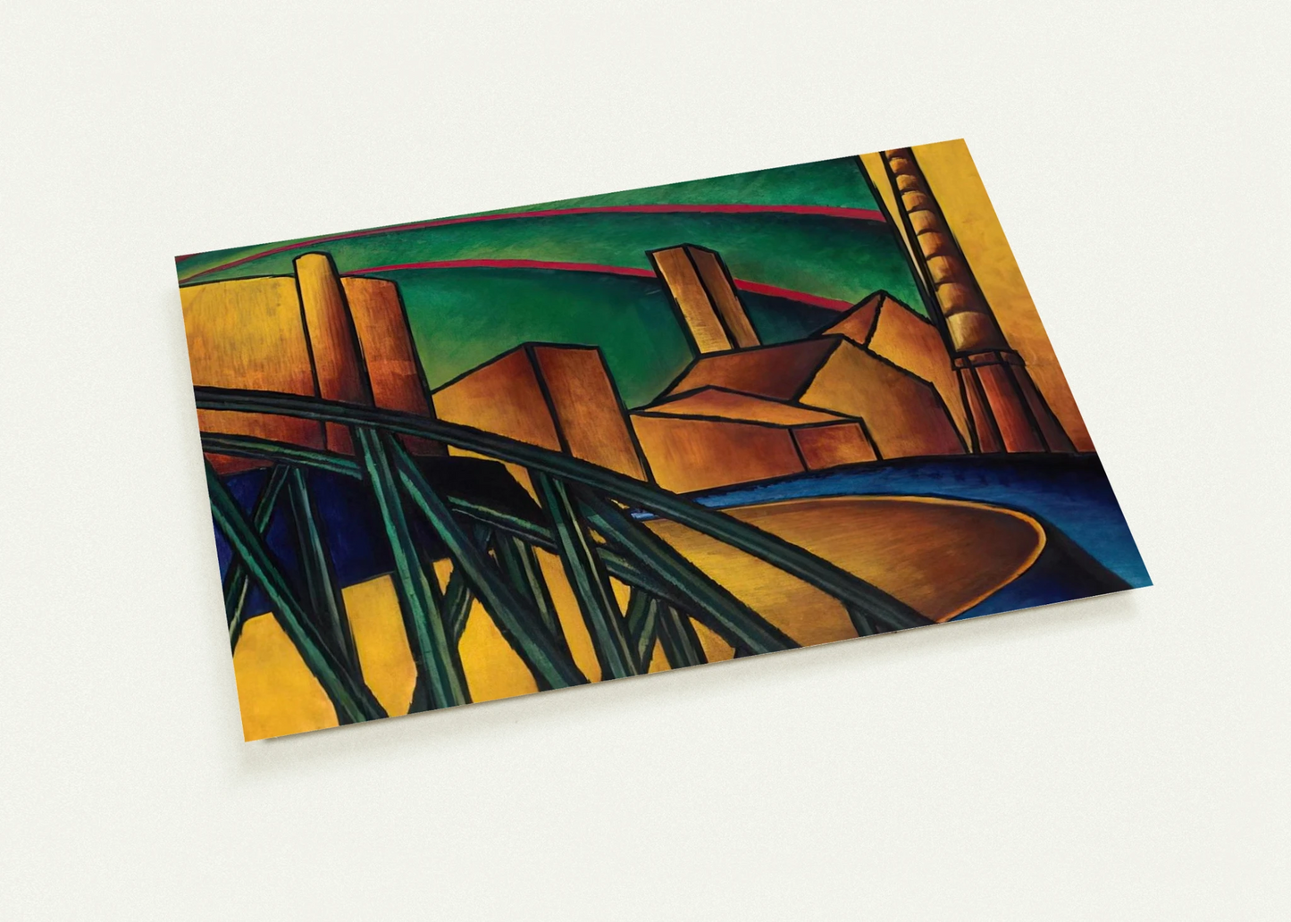 Landscape with Bridge at Óbuda Hajógyár By Laszlo Moholy-Nagy Pack of 10 Post Cards | Laszlo Moholy-Nagy Post Cards | A6 (10.5 x 14.8 cm) - 4.1 x 5.8 inches