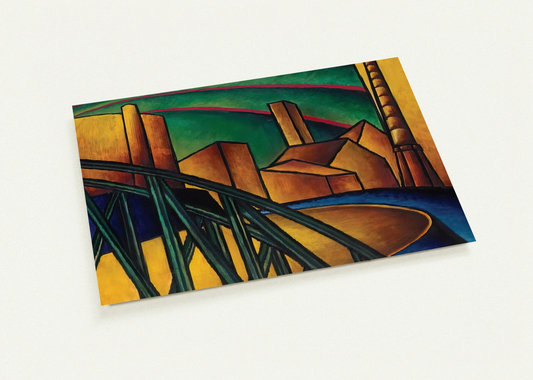 Landscape with Bridge at Óbuda Hajógyár By Laszlo Moholy-Nagy Pack of 10 Post Cards | Laszlo Moholy-Nagy Post Cards | A6 (10.5 x 14.8 cm) - 4.1 x 5.8 inches