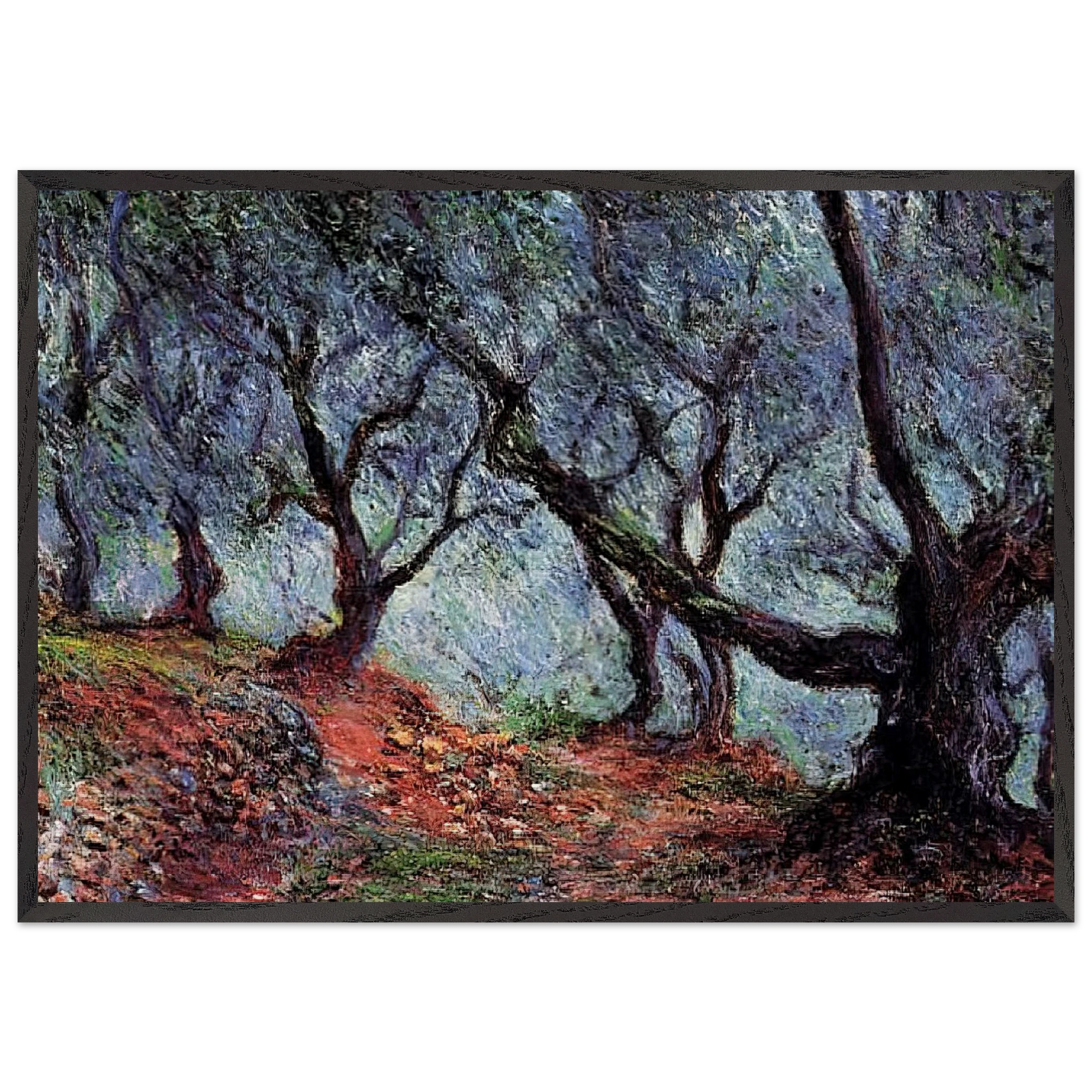 Grove of Olive Trees in Bordighera - claude monet Framed Art Print – Black Wooden Frame - Default Title - -Framed Art Print