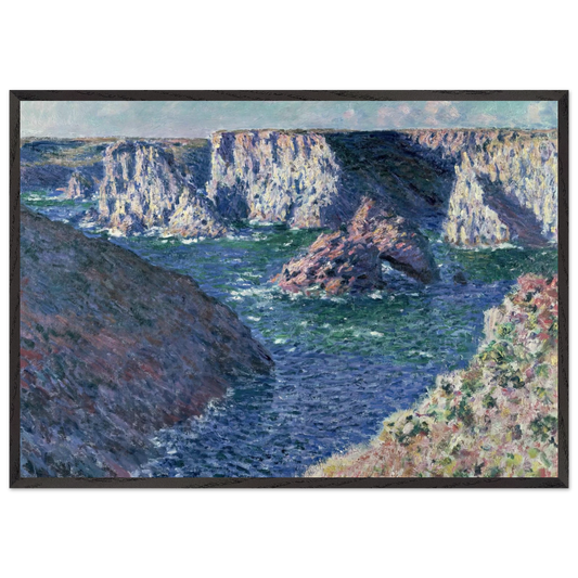 Rocks at Belle-Ile - claude monet Framed Art Print – Black Wooden Frame - Default Title - -Framed Art Print