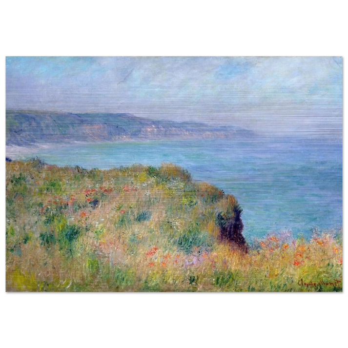 Cliff near Pourville - claude monet Brushed Aluminum Print - 70x100 cm / 28x40 inches | claude monet Aluminum Print | claude monet Prints