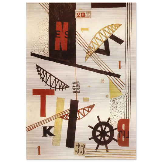 Hidak Bridges - Laszlo Moholy-Nagy Brushed Aluminum Print - 70x100 cm / 28x40 inches | Laszlo Moholy-Nagy Aluminum Print | Laszlo Moholy-Nagy Prints