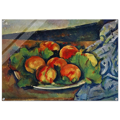 Dish of Peaches - Paul Cézanne Acrylic Print - 70x100 cm / 28x40″ inches