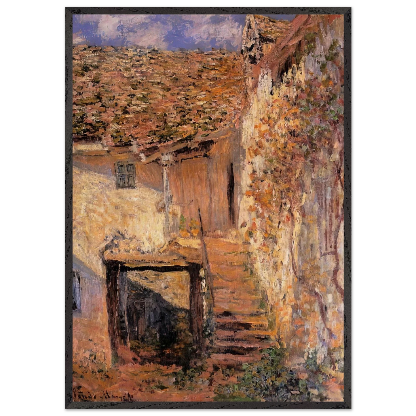The Steps - claude monet Framed Art Print – Black Wooden Frame - Default Title - -Framed Art Print