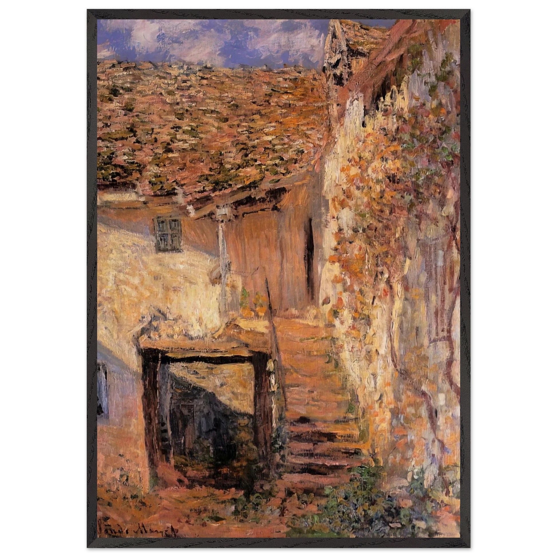 The Steps - claude monet Framed Art Print – Black Wooden Frame - Default Title - -Framed Art Print