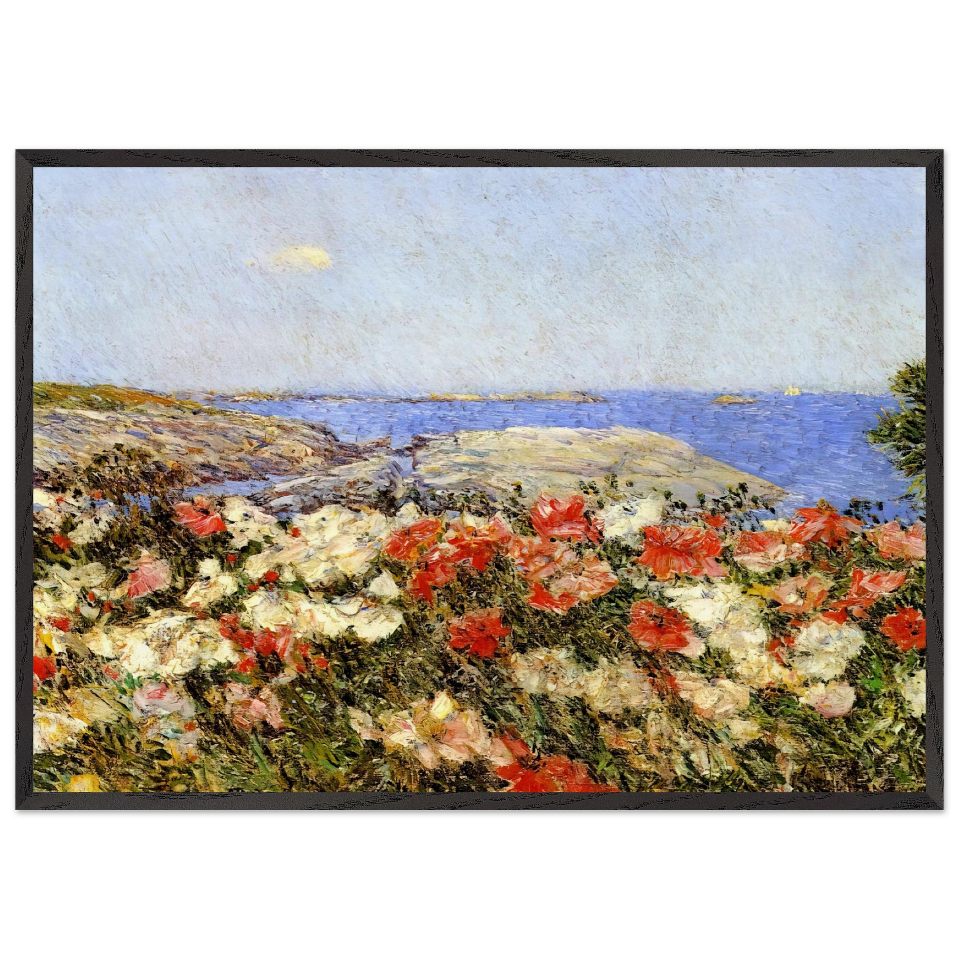 Poppies on the Isles of Shoals - Childe Hassam Framed Art Print – Black Wooden Frame - Default Title - -Framed Art Print