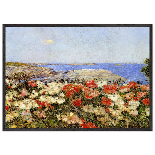 Poppies on the Isles of Shoals - Childe Hassam Framed Art Print – Black Wooden Frame - Default Title - -Framed Art Print