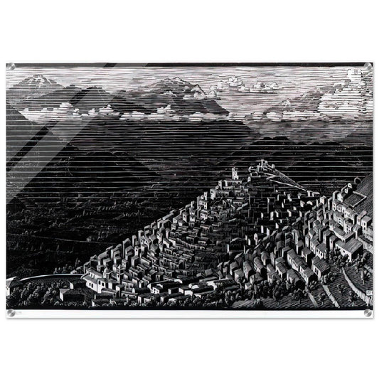 MORANO CALABRIA - MC Escher Acrylic Print - 70x100 cm / 28x40″ inches | Maurits Cornelis Escher Prints