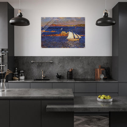 NEAR THE ROCKS OF PER KIRIDEC 1889 - Theo van Rysselberghe Acrylic Print - 70x100 cm / 28x40″ inches | Theo van Rysselberghe Wall Art | Theo van Rysselberghe Prints