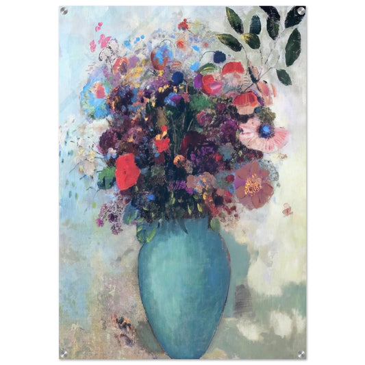 FLOWERS IN A TURQUOISE VASE - Odilon Redon Acrylic Print - 70x100 cm / 28x40″ inches
