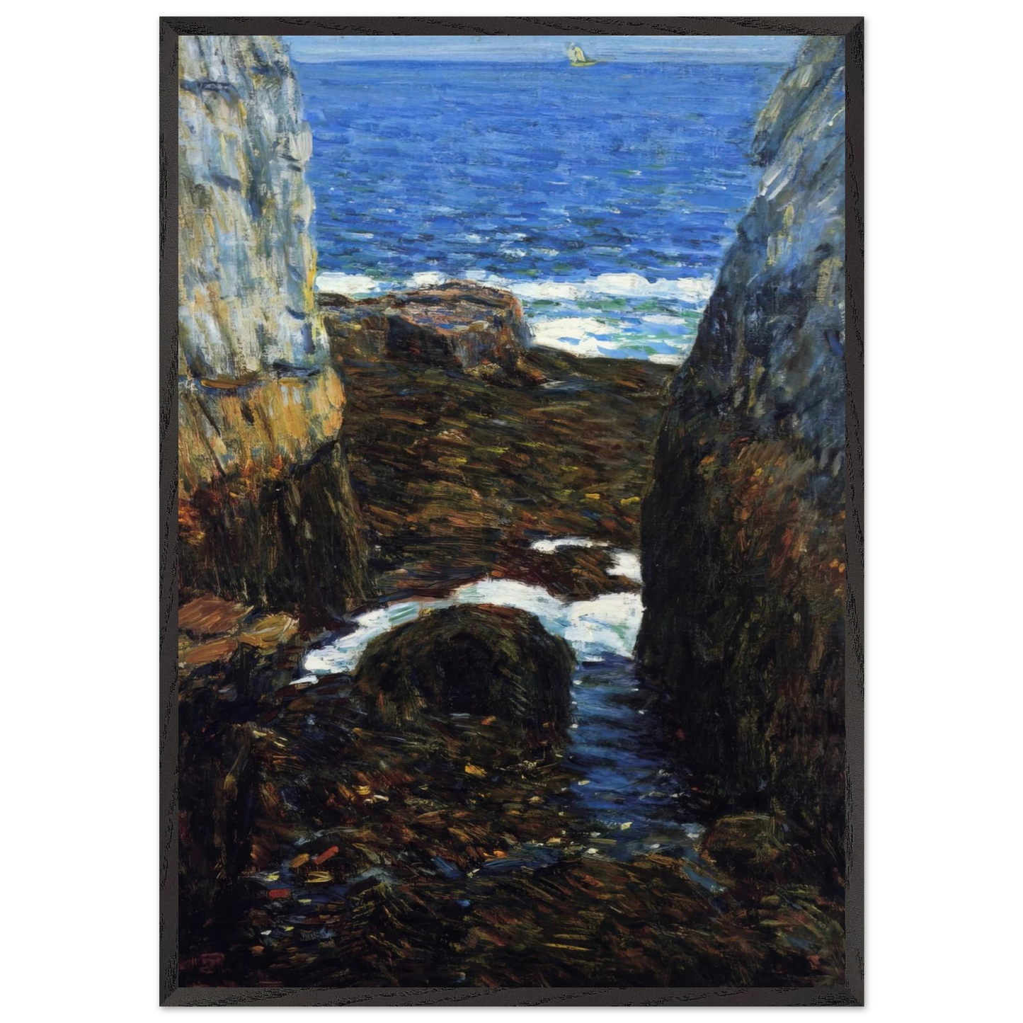 The North Gorge Appledore Isles of Shoals - Childe Hassam Framed Art Print – Black Wooden Frame - Default Title - -Framed Art Print