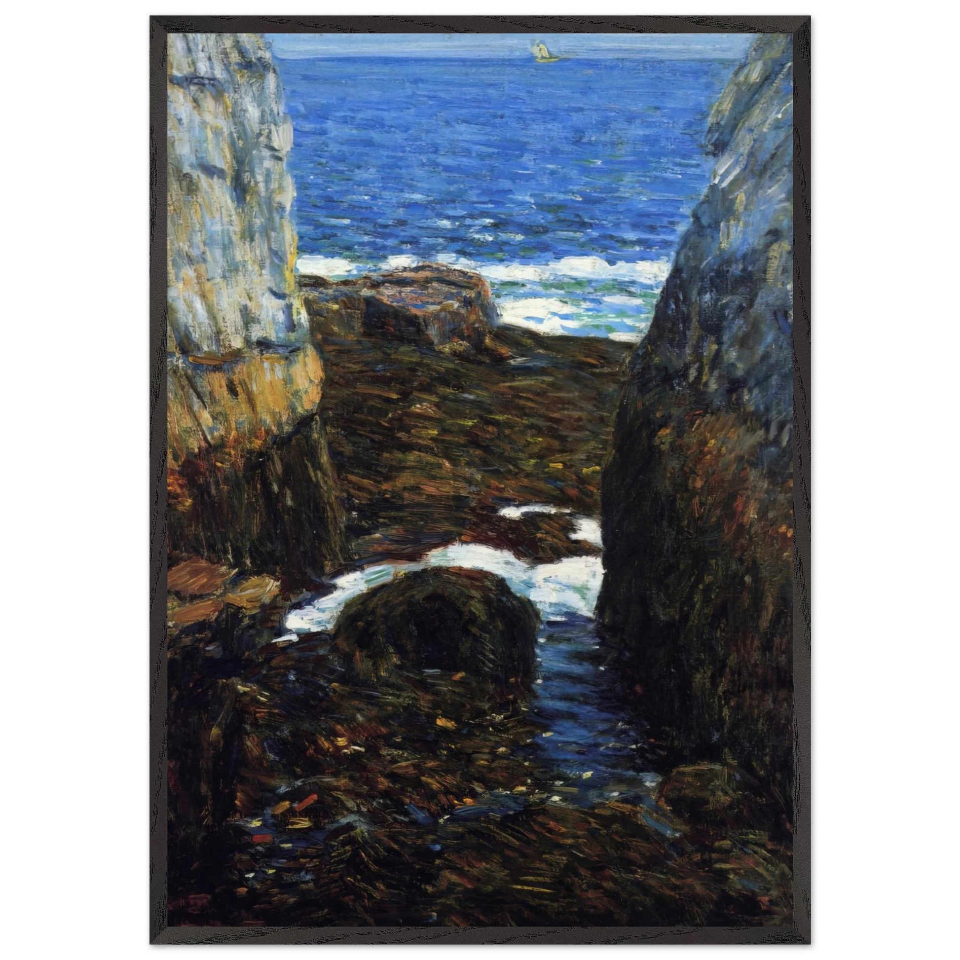 The North Gorge Appledore Isles of Shoals - Childe Hassam Framed Art Print – Black Wooden Frame - Default Title - -Framed Art Print