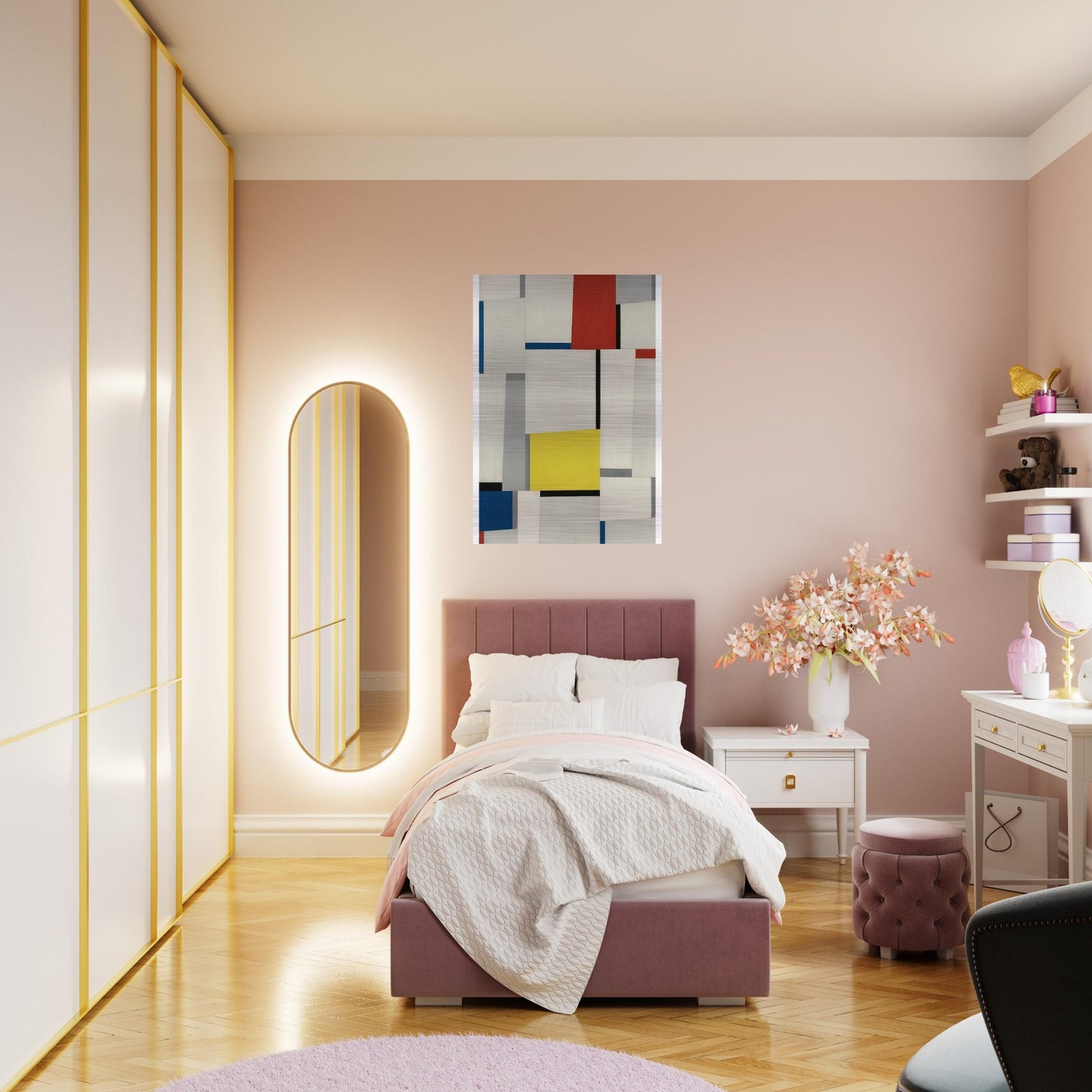 Relational Painting #65 - 1953 - Fritz Glarner Brushed Aluminum Print - 70x100 cm / 28x40 inches | Fritz Glarner Aluminum Print | Fritz Glarner Prints