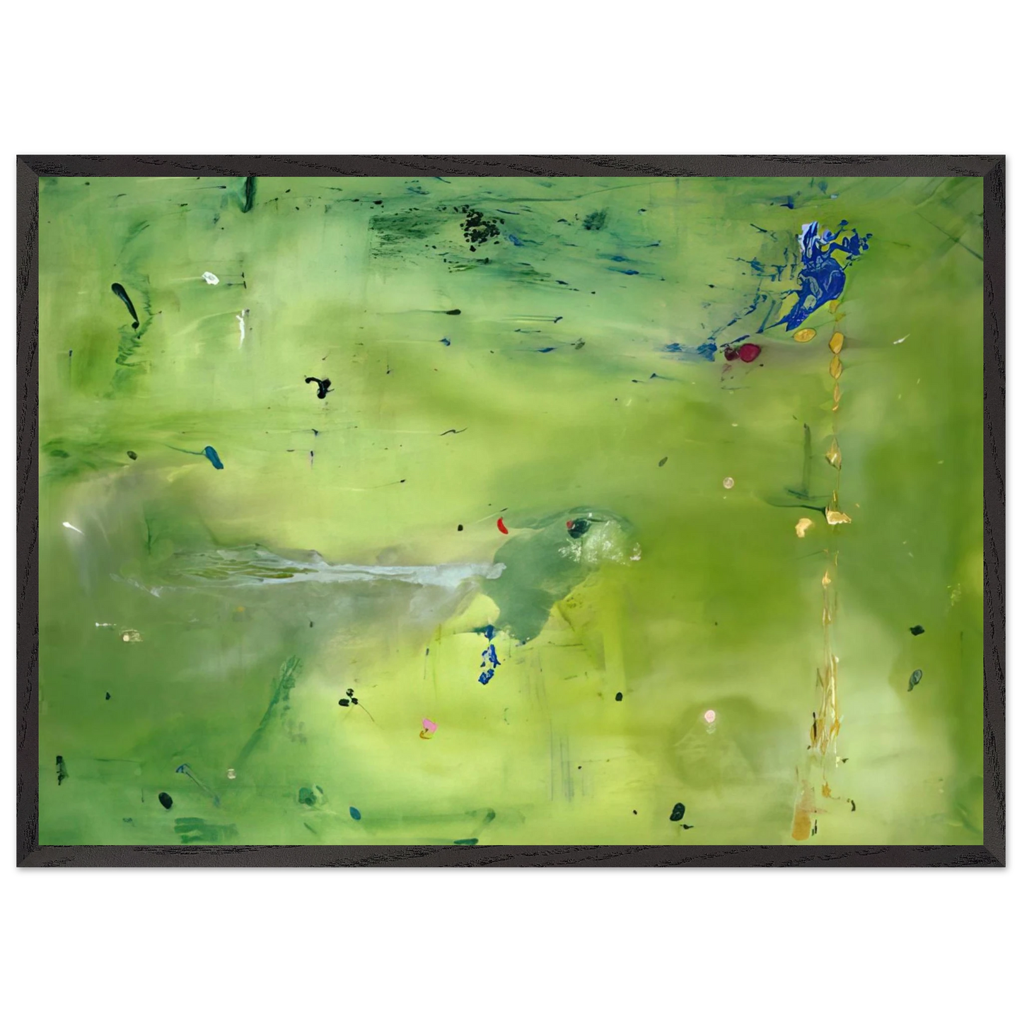 Helen Frankenthaler - A Green Thought in a Green Shade - 1981 Wall art - 70x100 cm / 28x40 Inches - Premium Wooden Framed Poster With Fine Art Paper - Wood frame