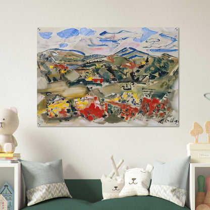 Tunk Mountains, Autumn, Maine - 1945 - John Marin Acrylic Print - 70x100 cm / 28x40″ inches | John Marin Wall Art | John Marin Prints