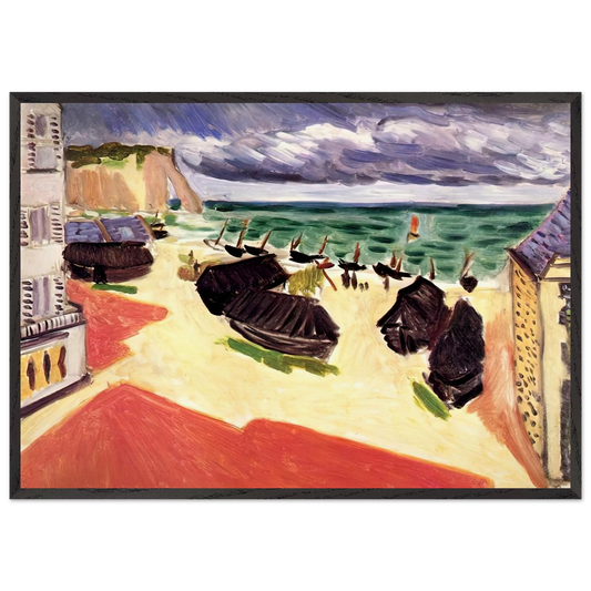 FISHING BOATS IN WINTER ETRETAT 1921 - Henri Matisse 70x100 cm / 28x40 inches Framed Art Print – Black Wooden Frame