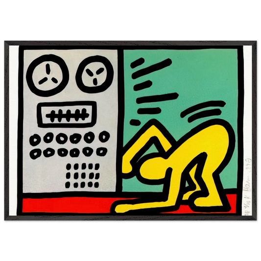 POP SHOP III 1989 N1 - Keith Haring Framed Art Print – Black Wooden Frame - Default Title - -Framed Art Print