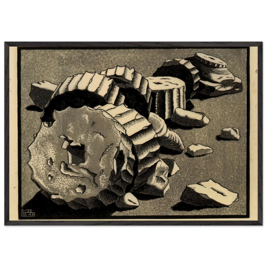 SELINUNTE SICILY OCTOBER 1935 1935 - MC Escher Framed Art Print – Black Wooden Frame - Default Title - -Framed Art Print