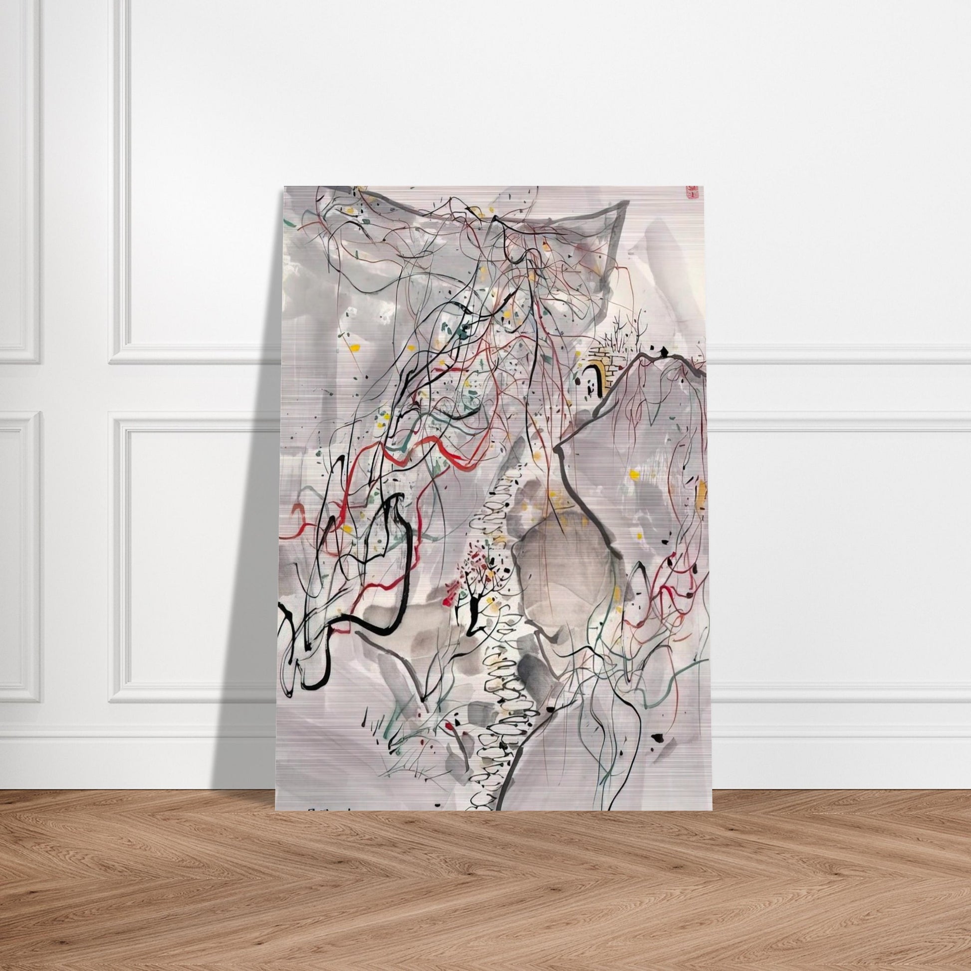 武夷山径 - Abstract Expressionism, Ink and wash painting - Wu Guanzhong Brushed Aluminum Print - 70x100 cm / 28x40 inches | Wu Guanzhong Aluminum Print | Wu Guanzhong Prints