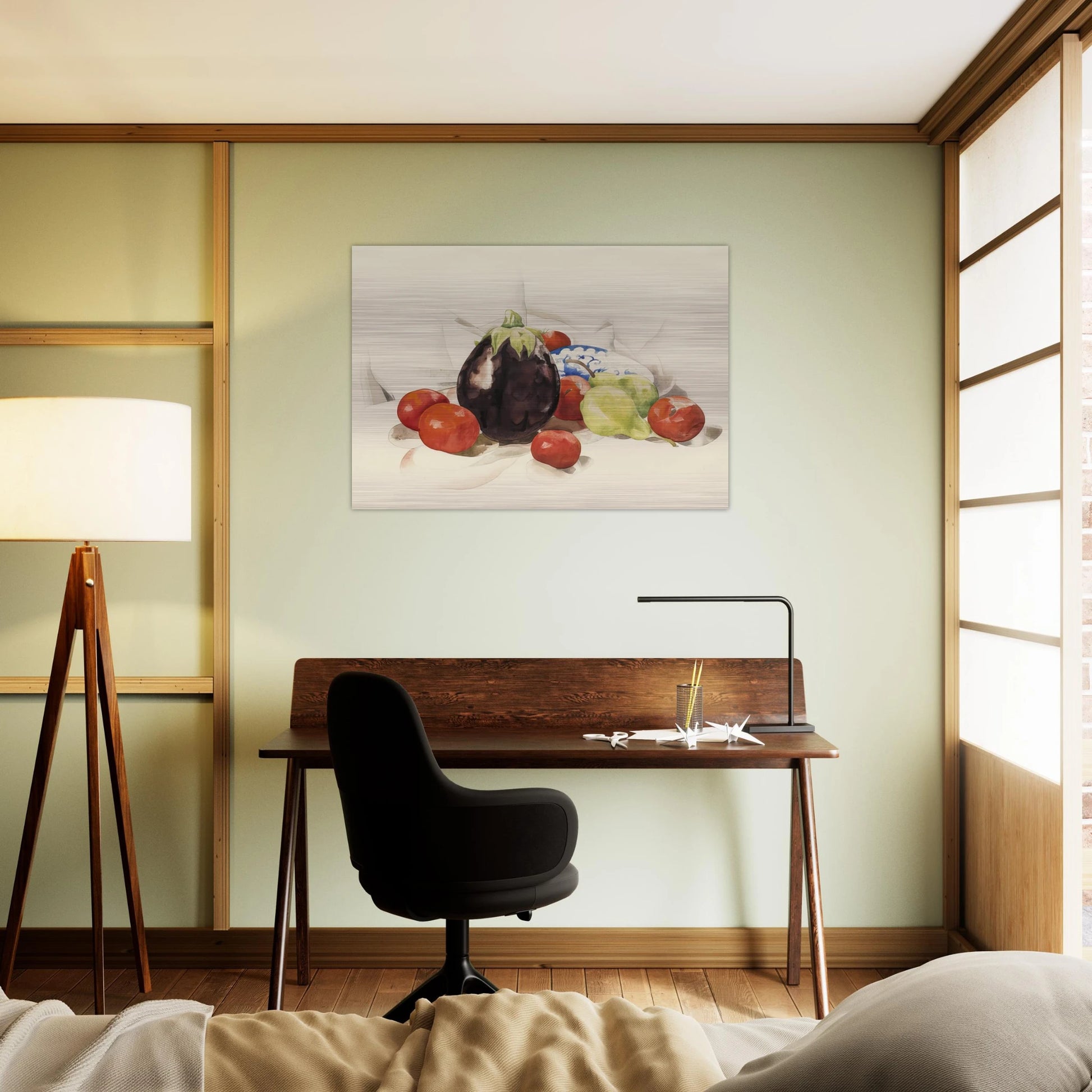 Eggplant and Tomatoes - 1926 - Charles Demuth Brushed Aluminum Print - 70x100 cm / 28x40 inches | Charles Demuth Aluminum Print | Charles Demuth Prints