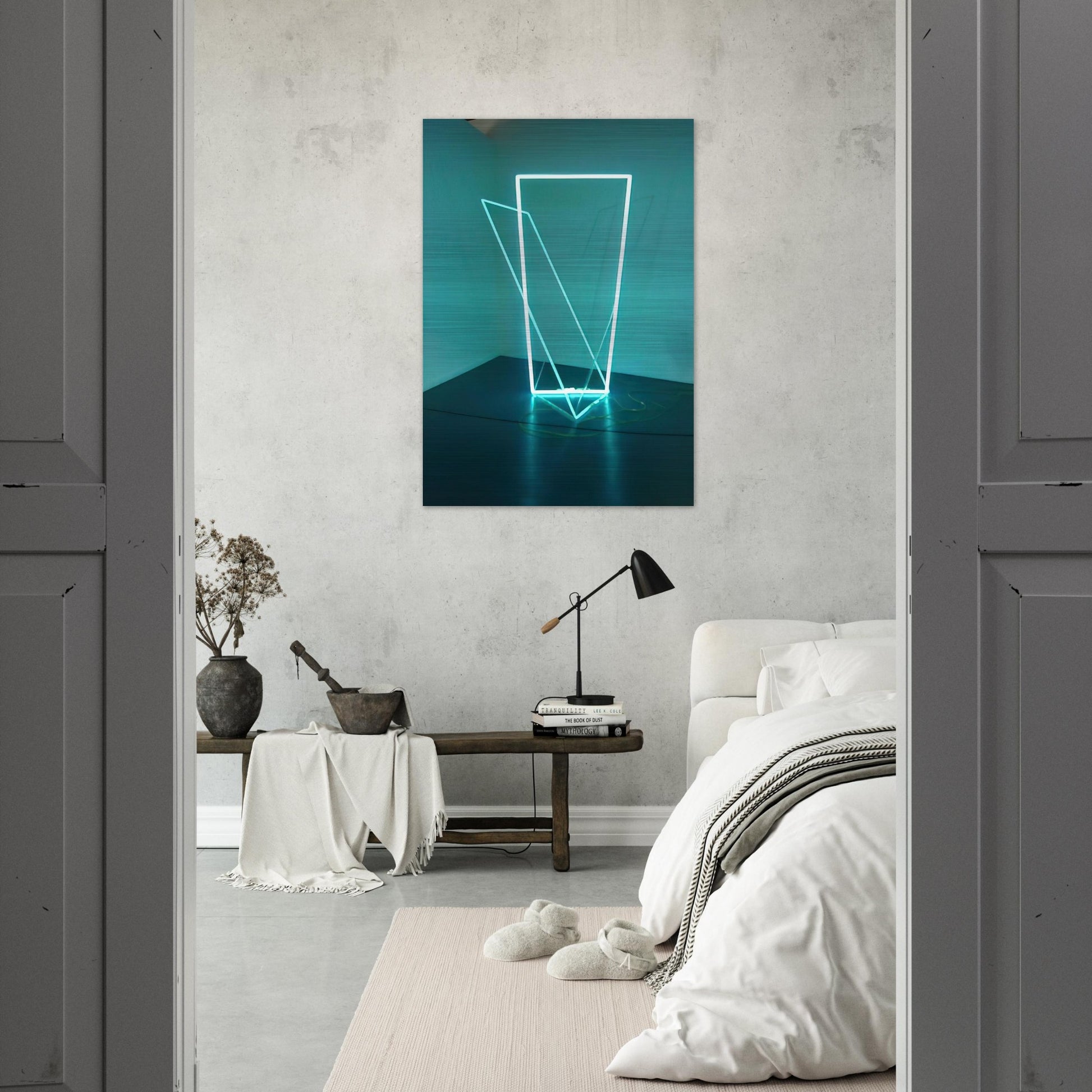 Néon dans l’espace - 1963 - Francois Morellet Brushed Aluminum Print - 70x100 cm / 28x40 inches | Francois Morellet Aluminum Print | Francois Morellet Prints