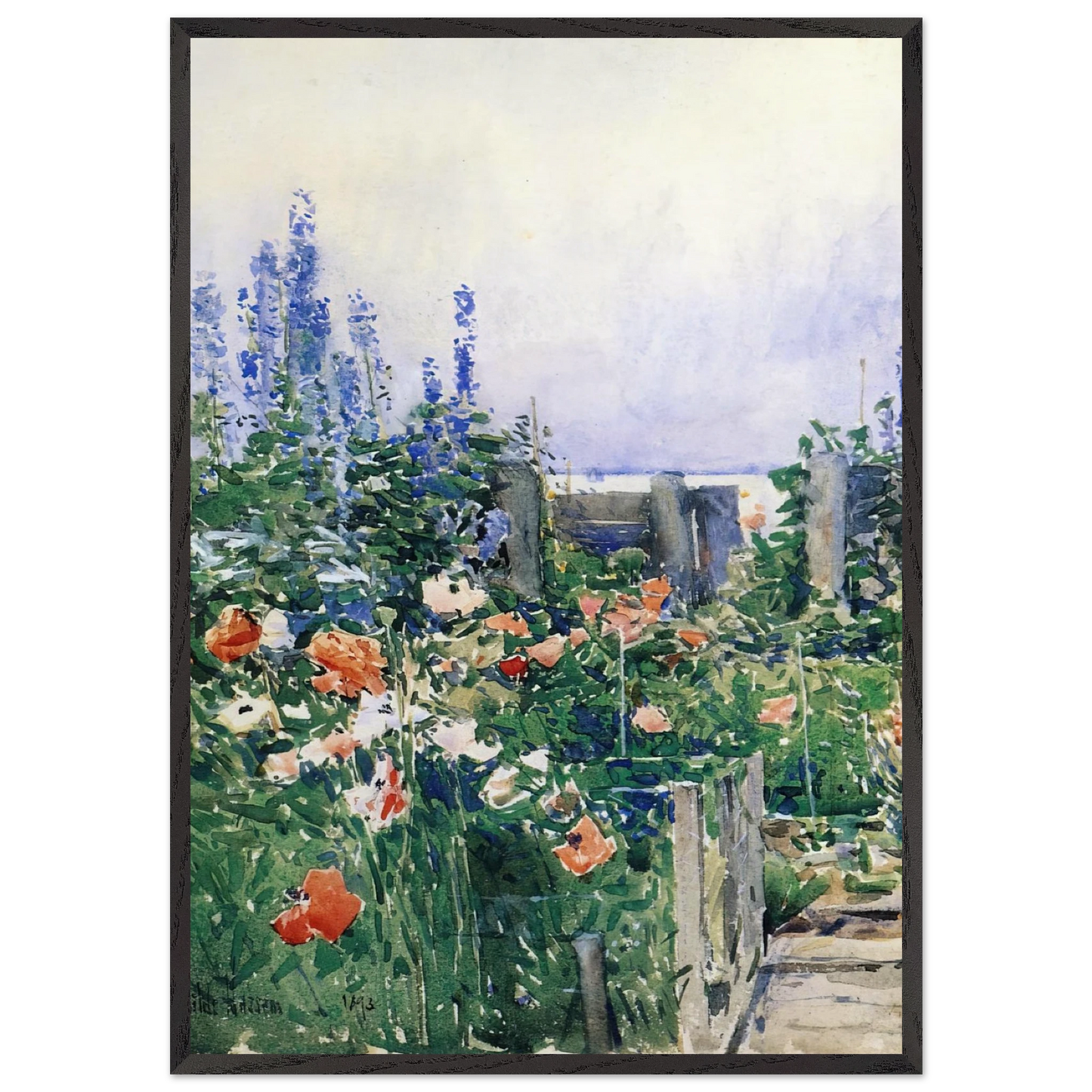 Home of the Hummingbird - Childe Hassam Framed Art Print – Black Wooden Frame - Default Title - -Framed Art Print