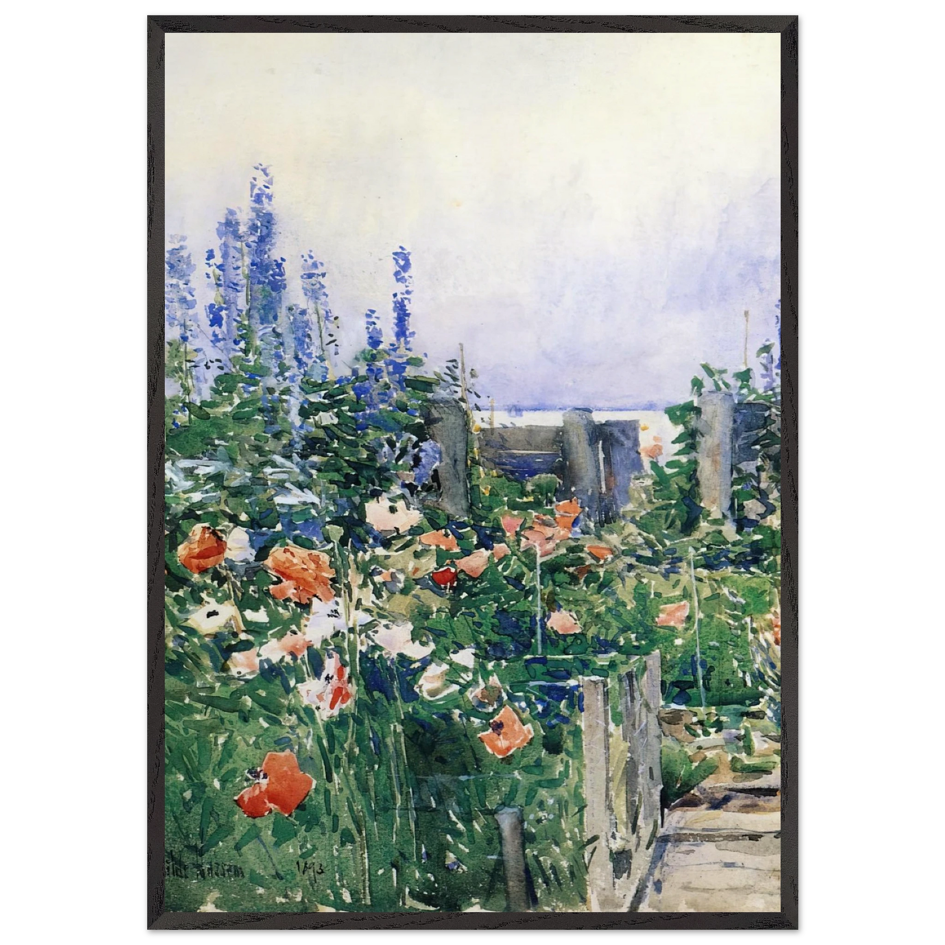 Home of the Hummingbird - Childe Hassam Framed Art Print – Black Wooden Frame - Default Title - -Framed Art Print