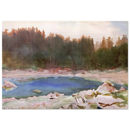 Lake in the Tyrol - John Singer Sargent Brushed Aluminum Print - 70x100 cm / 28x40 inches | John Singer Sargent Aluminum Print | John Singer Sargent Prints