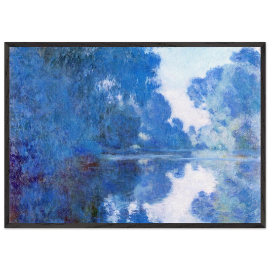Morning on the Seine - claude monet Framed Art Print – Black Wooden Frame - Default Title - -Framed Art Print
