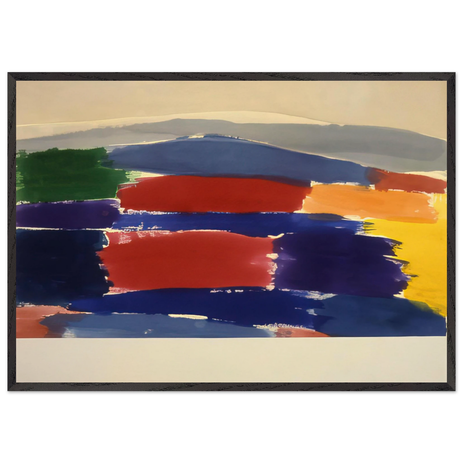 Village In The Moon - 1985 - Ronnie Landfield Framed Art Print – Black Wooden Frame - Default Title - -Framed Art Print