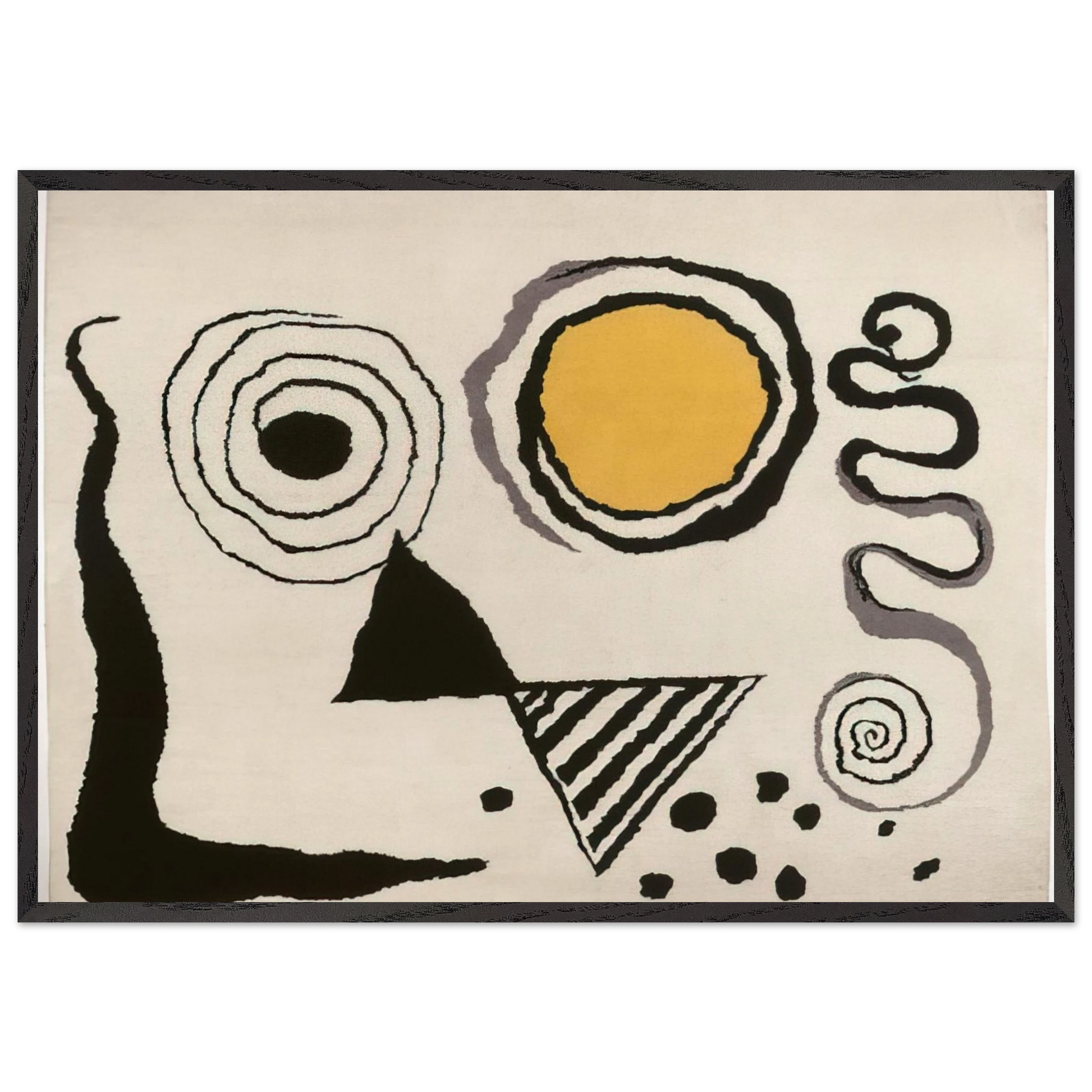 CERCLE JAUNE 1953 - Alexander Calder Framed Art Print – Black Wooden Frame - Default Title - -Framed Art Print