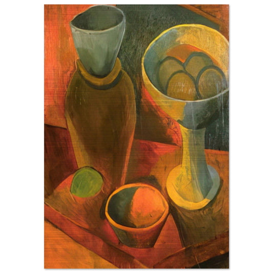 Jug and fruit dish - Pablo Picasso Brushed Aluminum Print - 70x100 cm / 28x40 inches | Pablo Picasso Aluminum Print | Pablo Picasso Prints