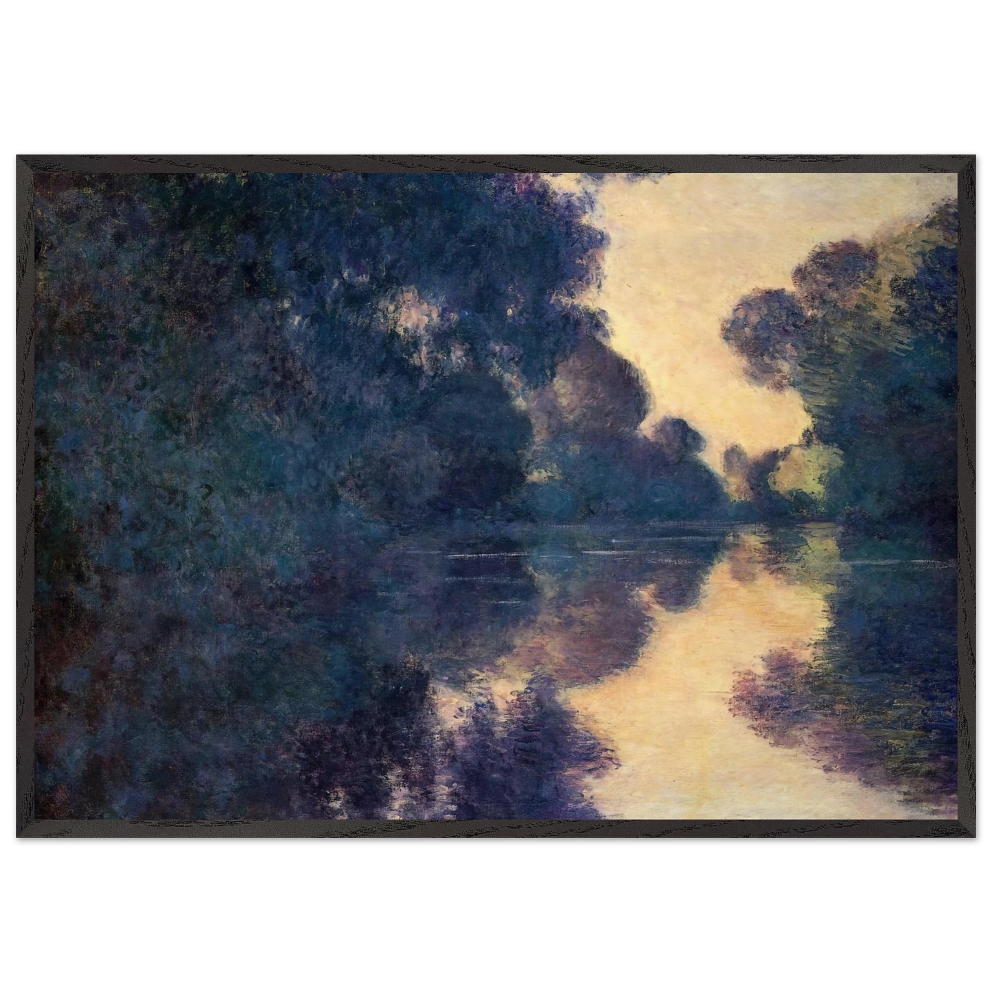 Morning on the Seine Clear Weather - claude monet Framed Art Print – Black Wooden Frame - Default Title - -Framed Art Print