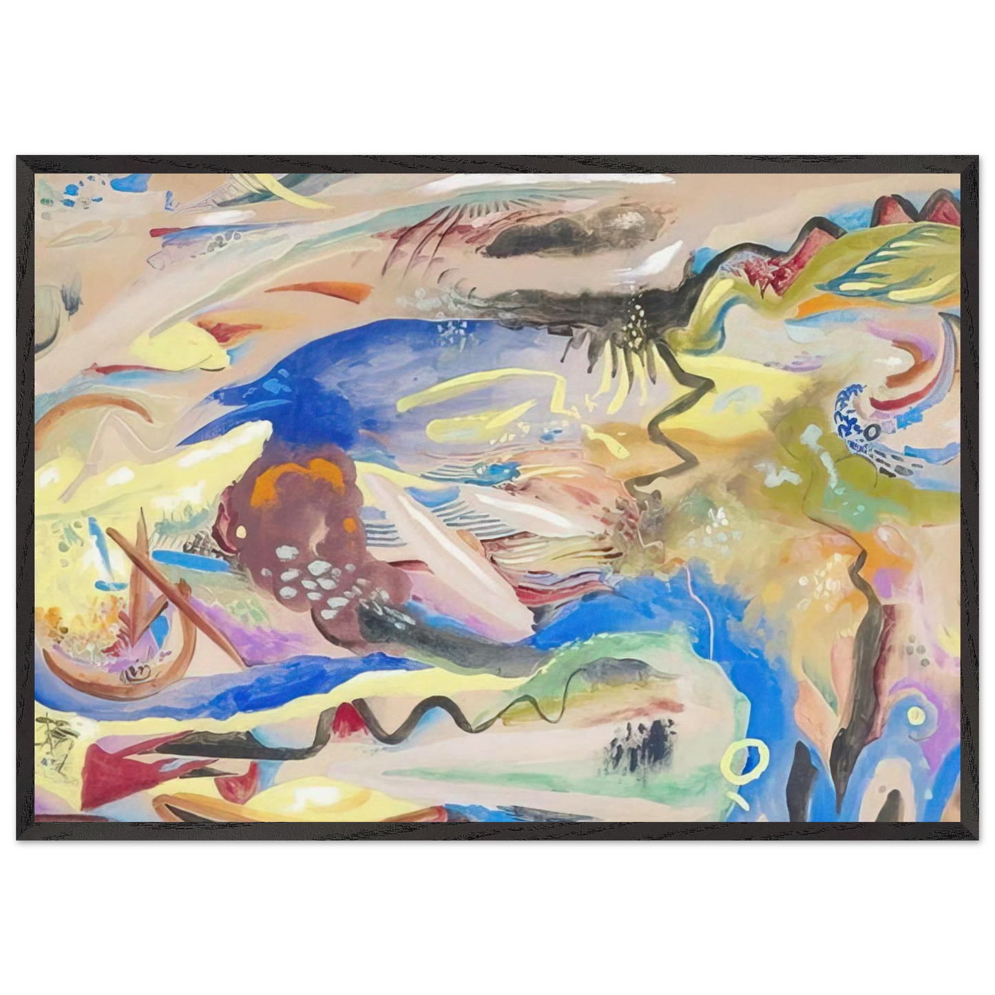 SINFONIE XIII 1913 - Rudolf Bauer Framed Art Print – Black Wooden Frame - Default Title - -Framed Art Print