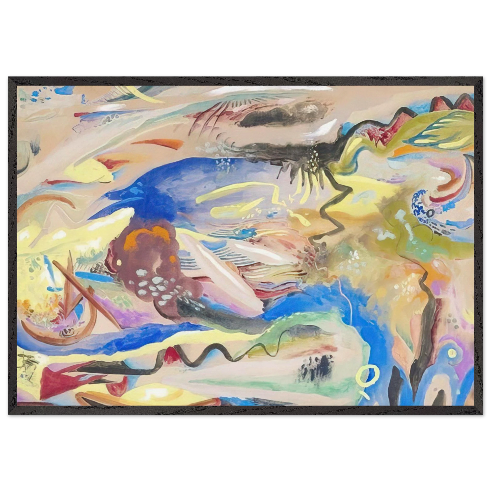 SINFONIE XIII 1913 - Rudolf Bauer Framed Art Print – Black Wooden Frame - Default Title - -Framed Art Print